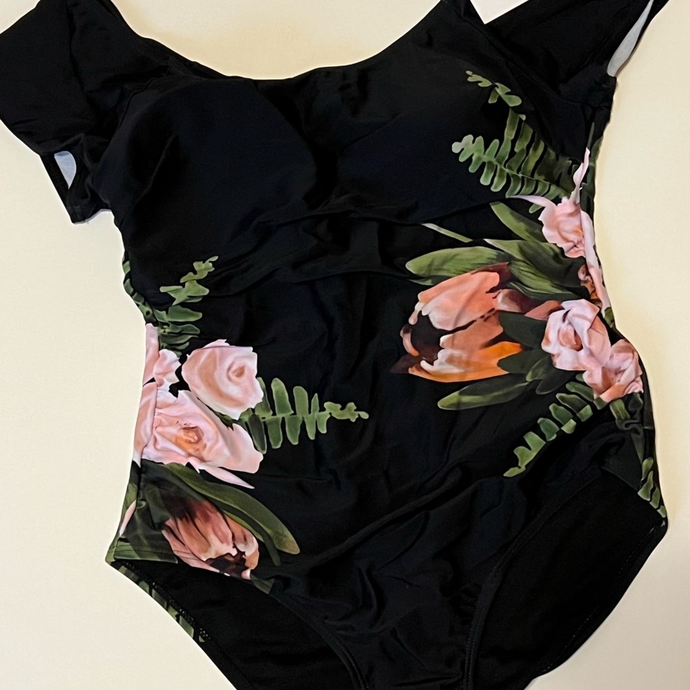 Floral Navy One-Piece Swimsuit